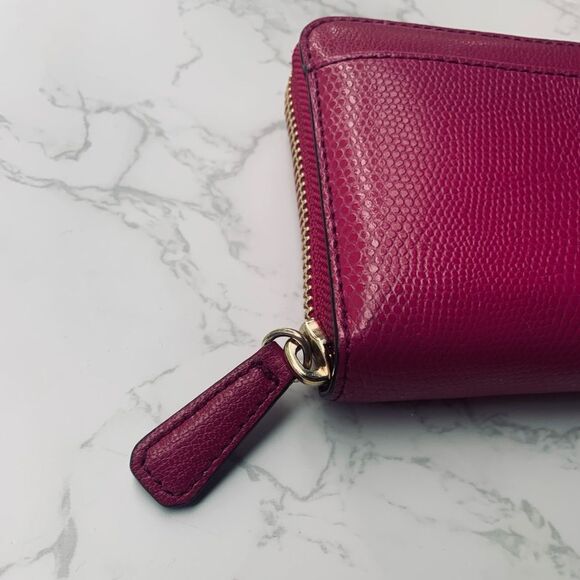 Diane Von Furstenberg Dark Pink Zip Around Wallet - Picture 13 of 13